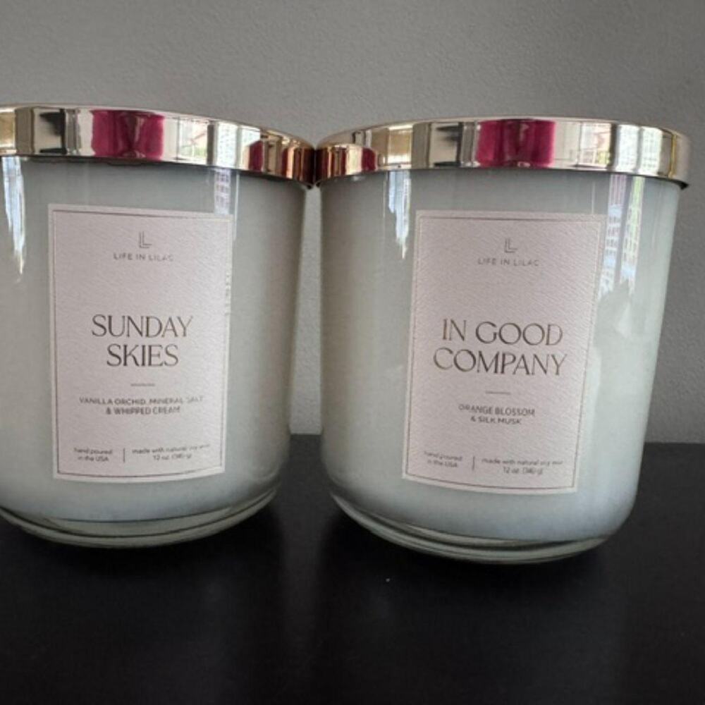 Life in Lilac Sunday Skies & In Good Company 2 Candle Bundle 12oz Jars
